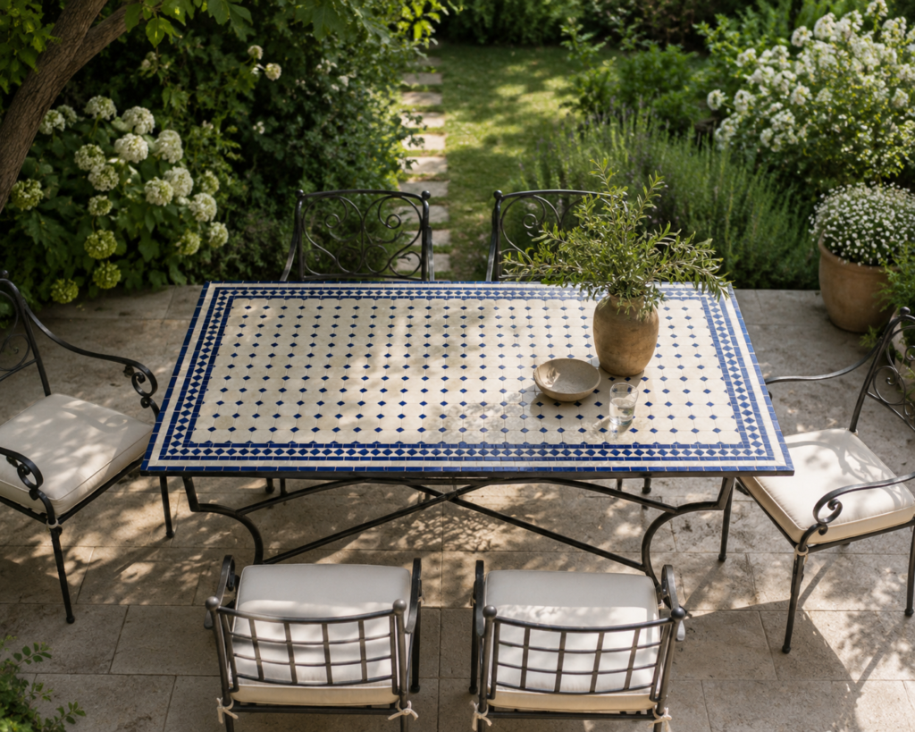 Handmade Moroccan Zellige Mosaic Table — MT0177