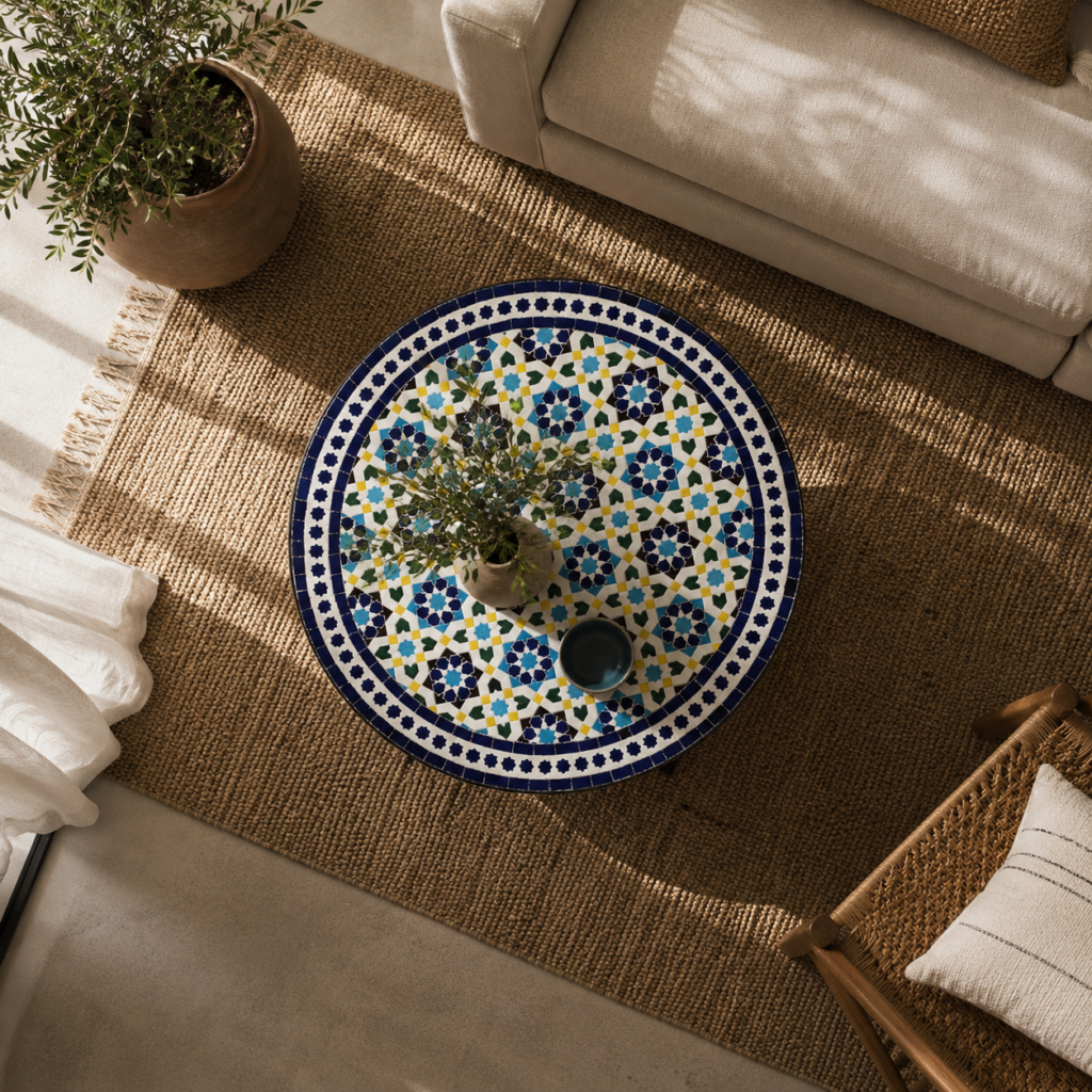 Handmade Moroccan Zellige Mosaic Table — MT0186