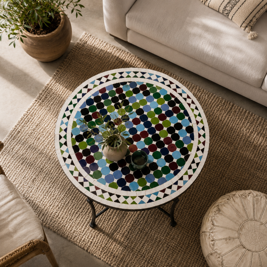 Handmade Moroccan Zellige Mosaic Table — MT0187