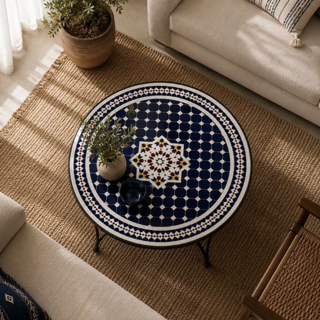 Handmade Moroccan Zellige Mosaic Table — MT0188