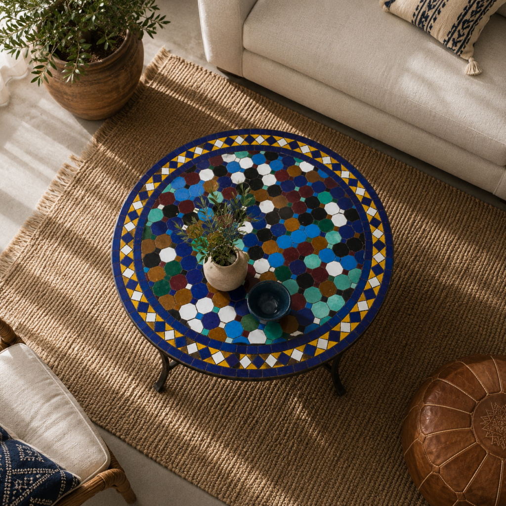 Handmade Moroccan Zellige Mosaic Table — MT0189