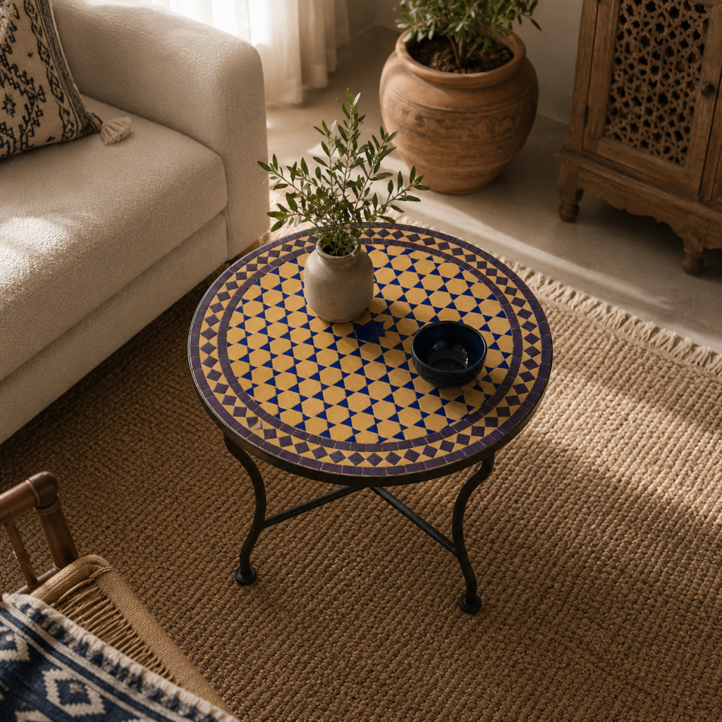 Handmade Moroccan Zellige Mosaic Table — MT0190