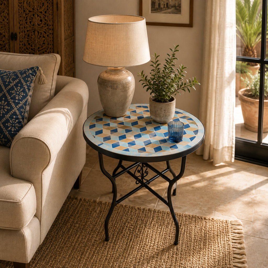 Handmade Moroccan Zellige Mosaic Table — MT0196
