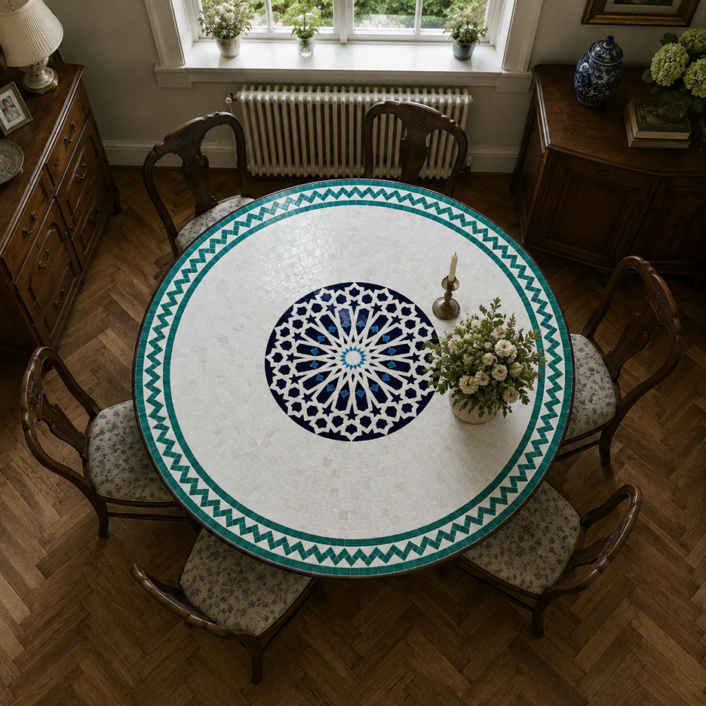 Handmade Moroccan Zellige Mosaic Table — MT0153