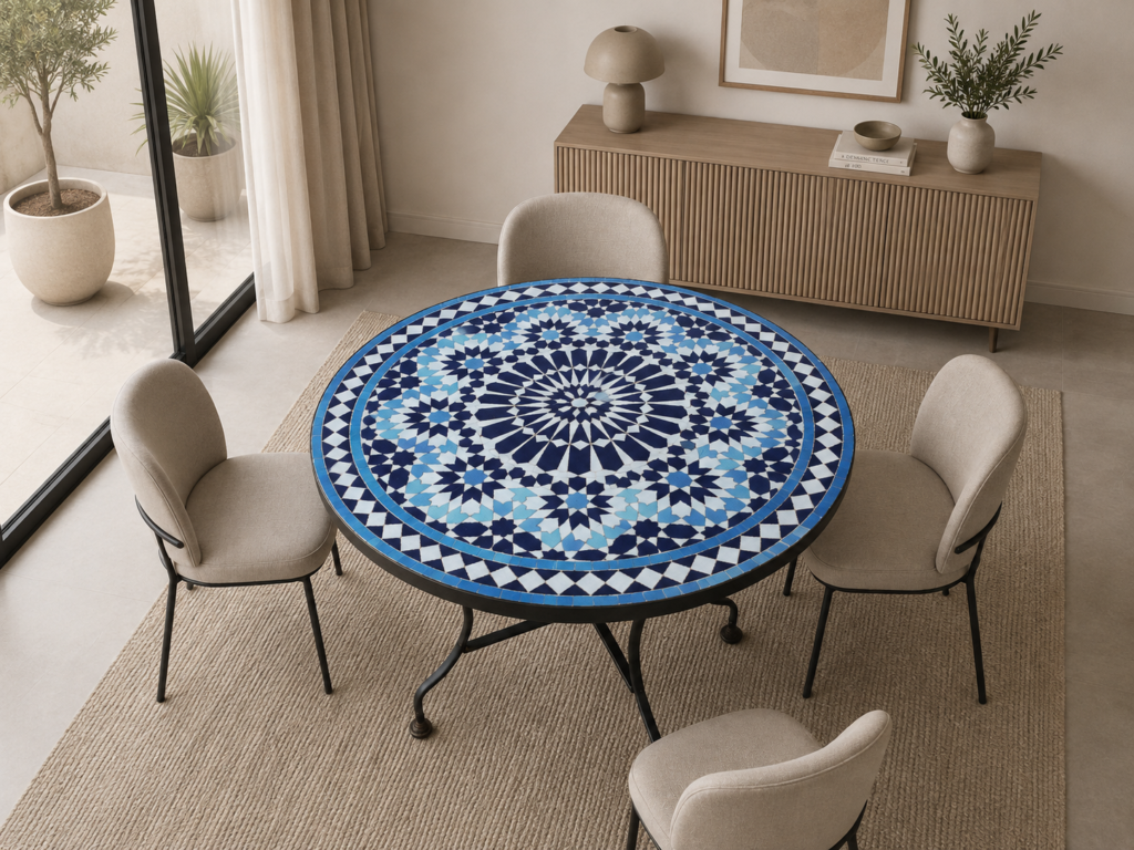 Handmade Moroccan Zellige Mosaic Table — MT0158
