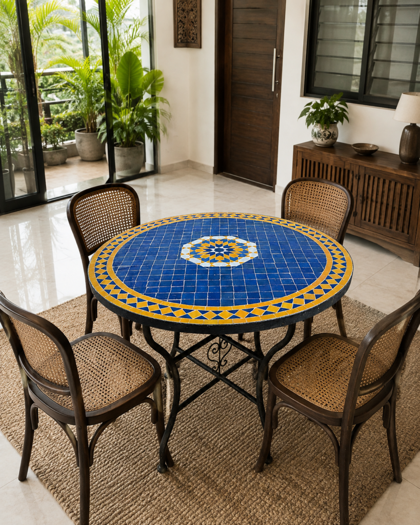 Handmade Moroccan Zellige Mosaic Table — MT0160