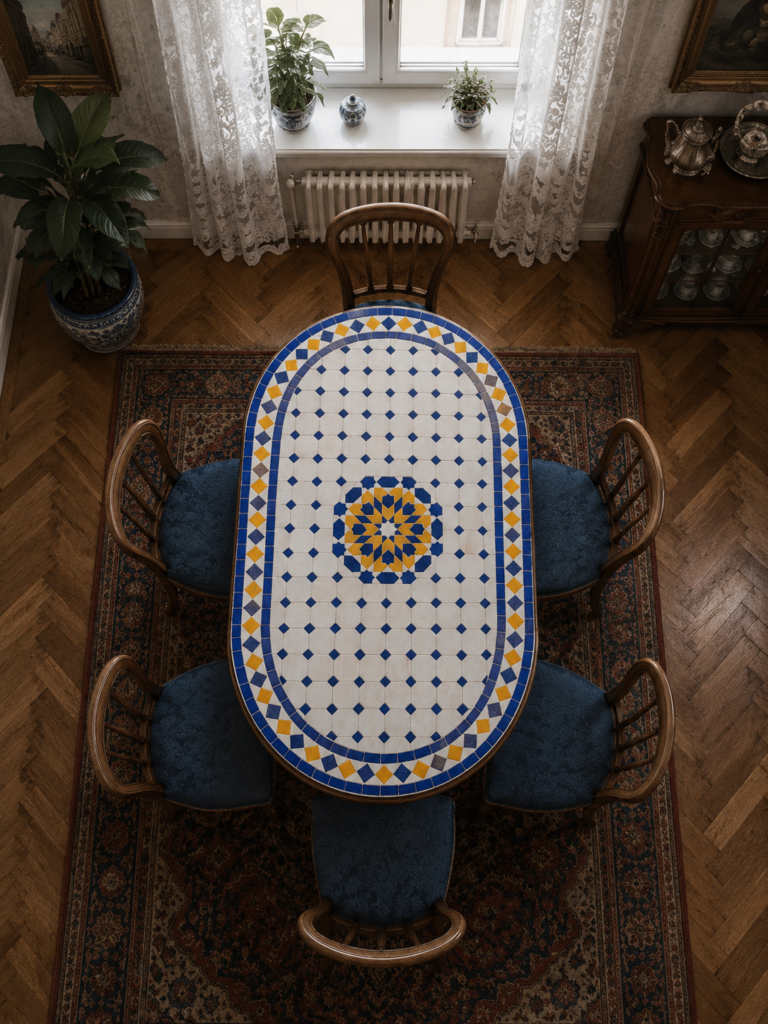 Handmade Moroccan Zellige Mosaic Table — MT0161