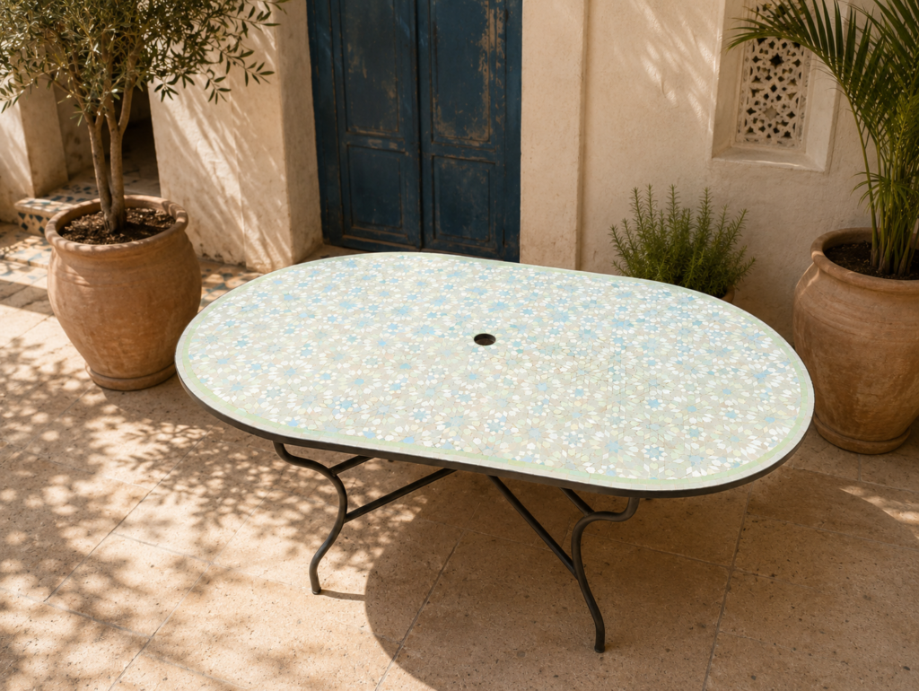 Handmade Moroccan Zellige Mosaic Table — MT0029