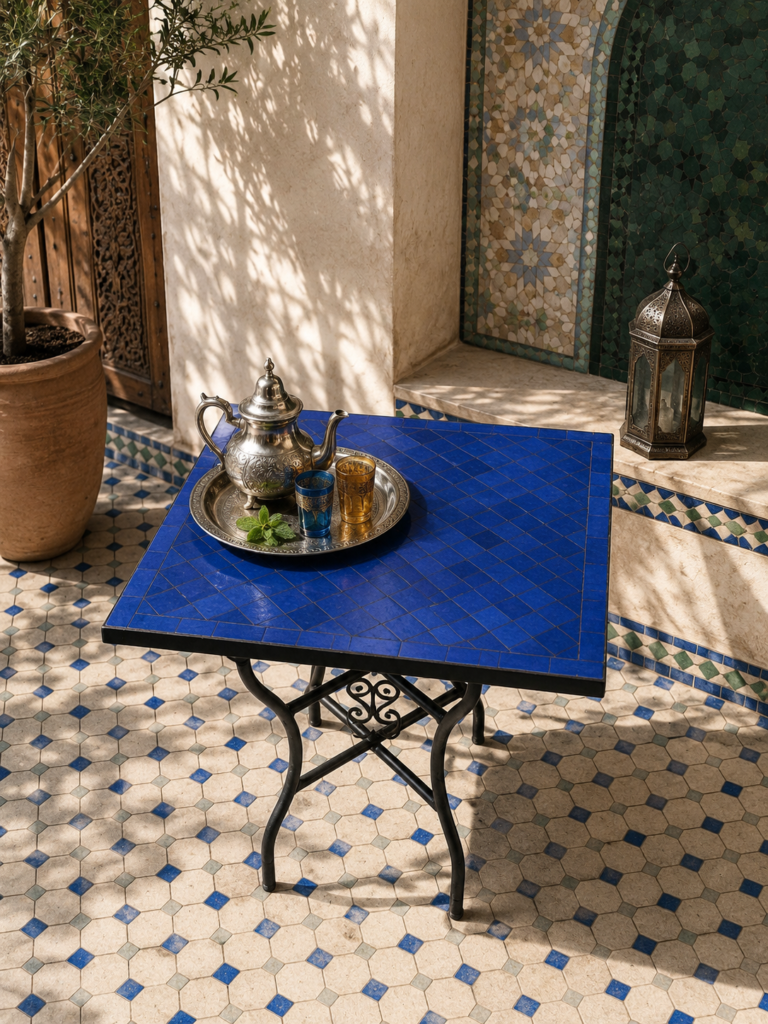 Handmade Moroccan Zellige Mosaic Table — MT0025