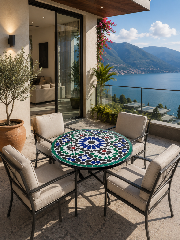 Handmade Moroccan Zellige Mosaic Table — MT0058