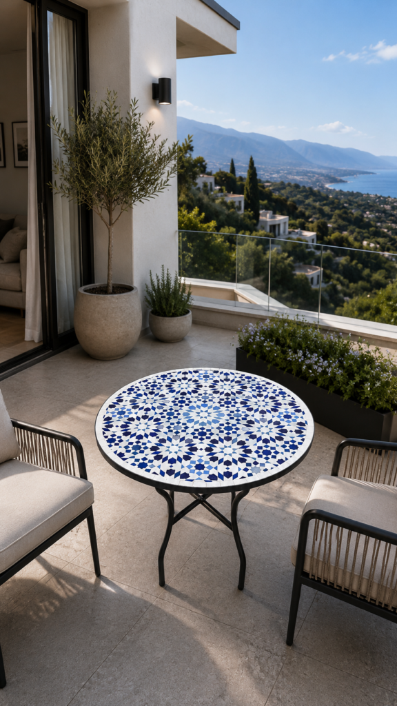 Handmade Moroccan Zellige Mosaic Table — MT0052
