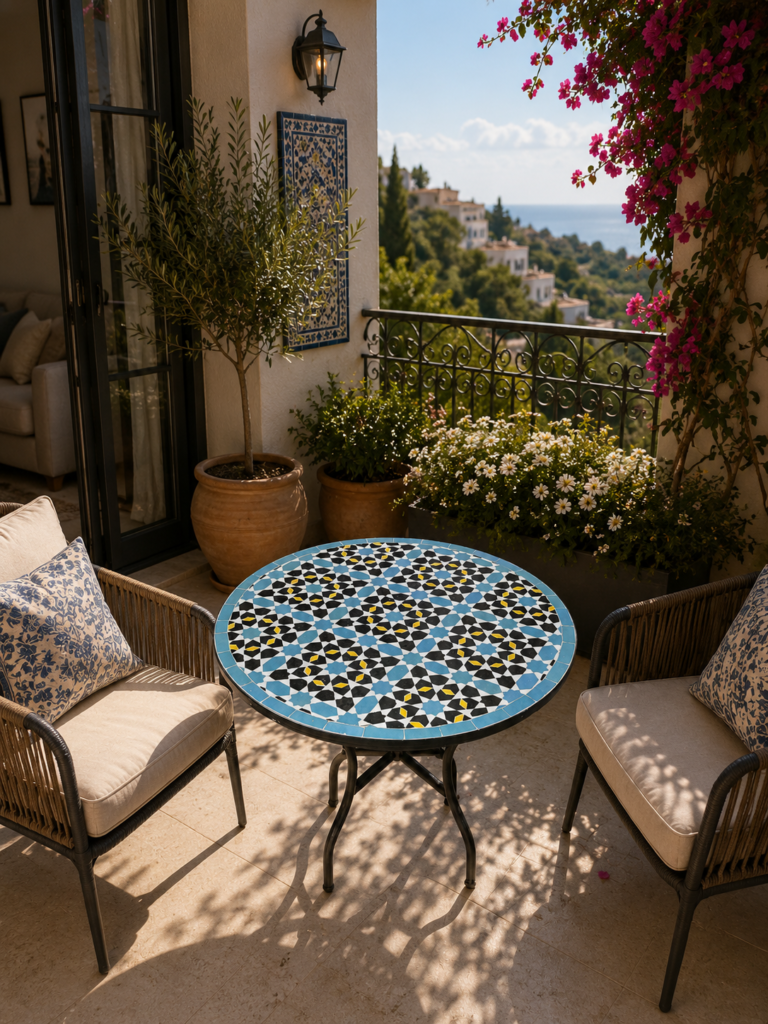 Handmade Moroccan Zellige Mosaic Table — MT0050