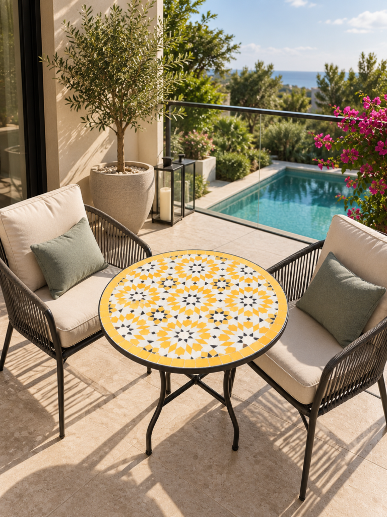 Handmade Moroccan Zellige Mosaic Table — MT0049