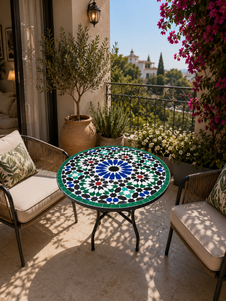Handmade Moroccan Zellige Mosaic Table — MT0048