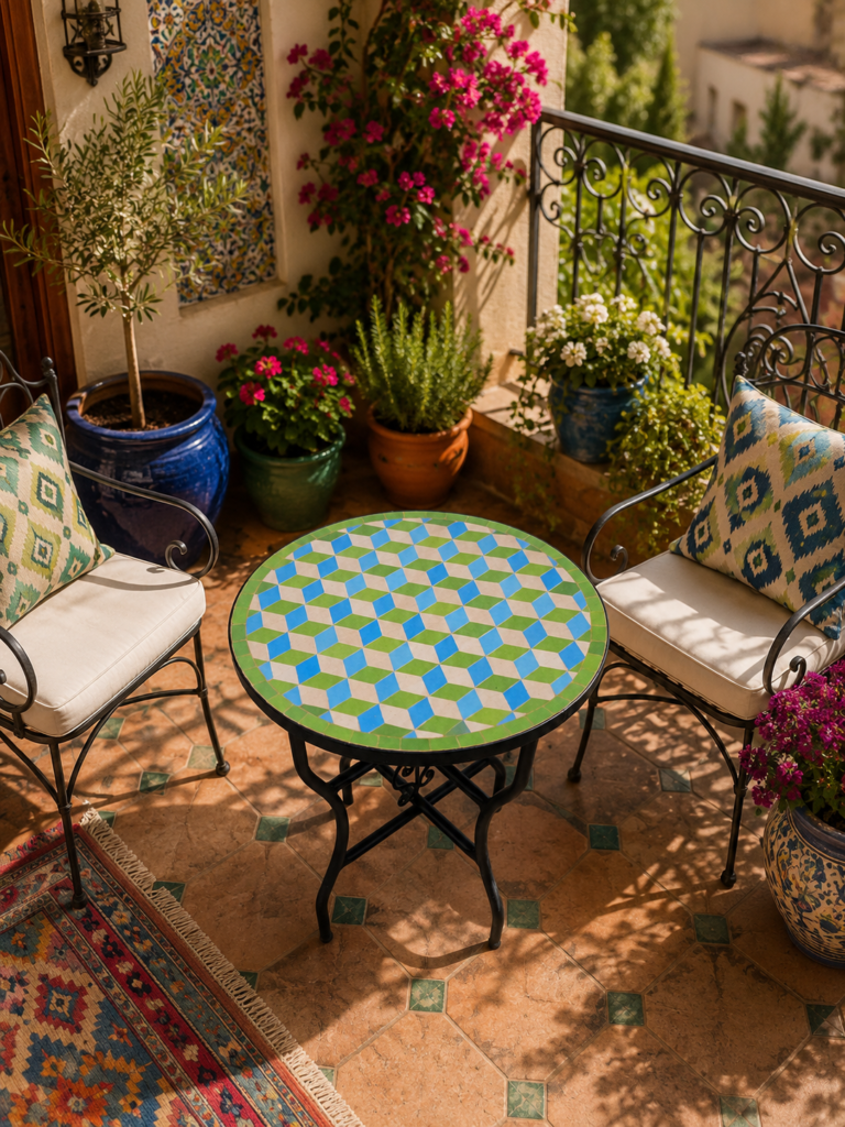 Handmade Moroccan Zellige Mosaic Table — MT0062