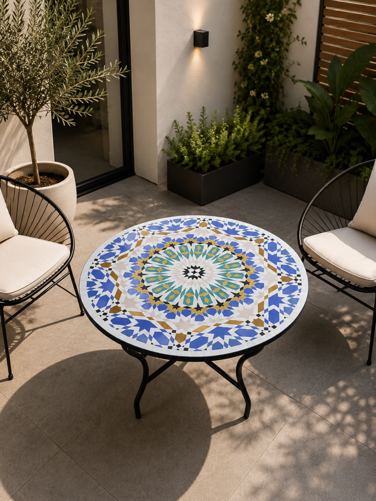 Handmade Moroccan Zellige Mosaic Table — MT0087