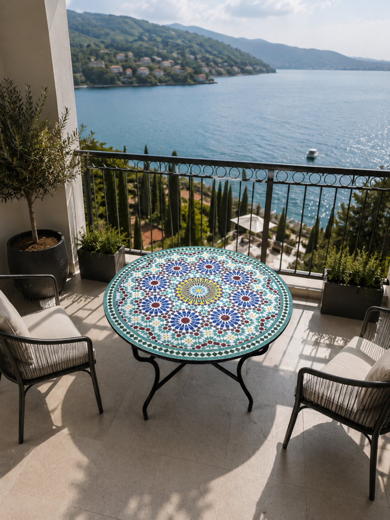 Handmade Moroccan Zellige Mosaic Table — MT0084