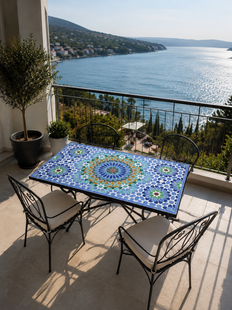 Handmade Moroccan Zellige Mosaic Table — MT0093
