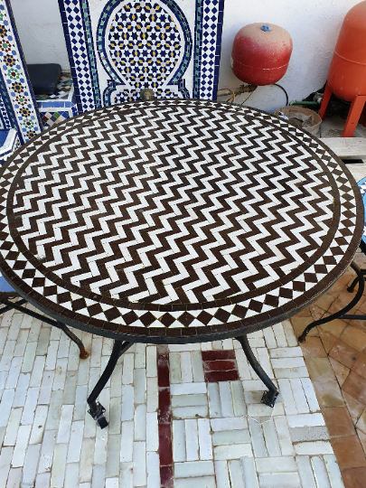 Handmade Moroccan Zellige Mosaic Table — MT0180