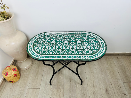 Handmade Moroccan Zellige Mosaic Table — MT0154