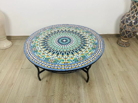 Handmade Moroccan Zellige Mosaic Table — MT0159